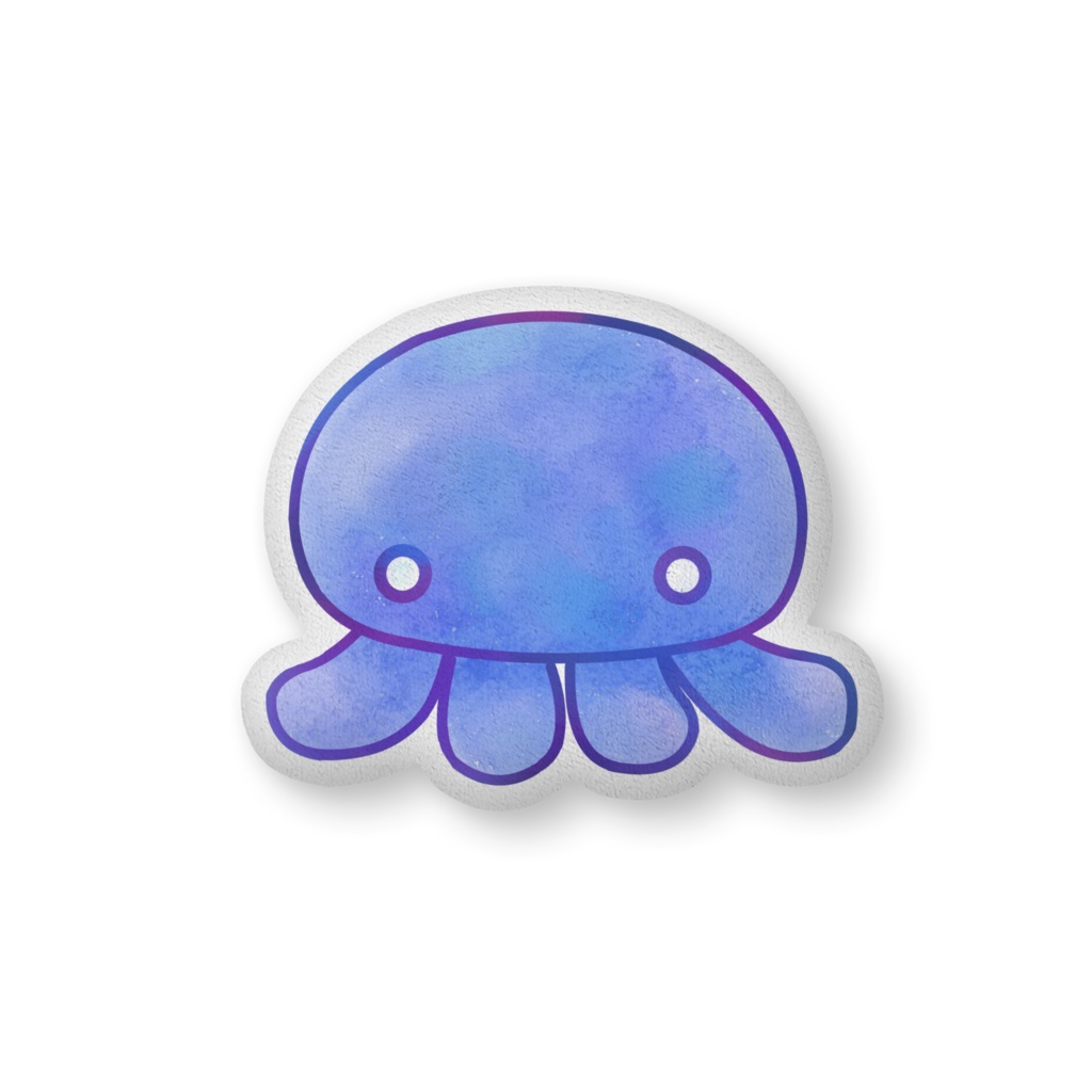 水彩クラゲふかふかクッション