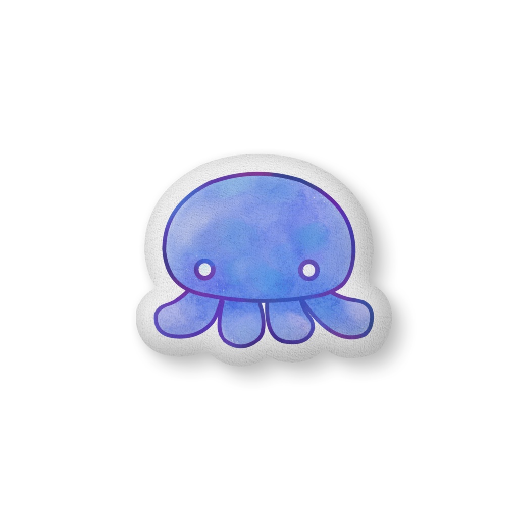 水彩クラゲふかふかクッション