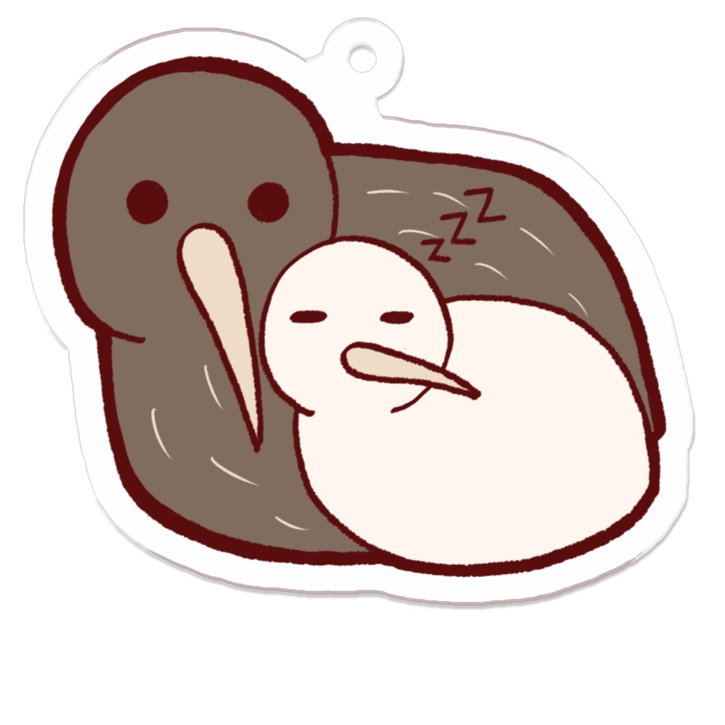 キーウィの親子 アクリルキーホルダー