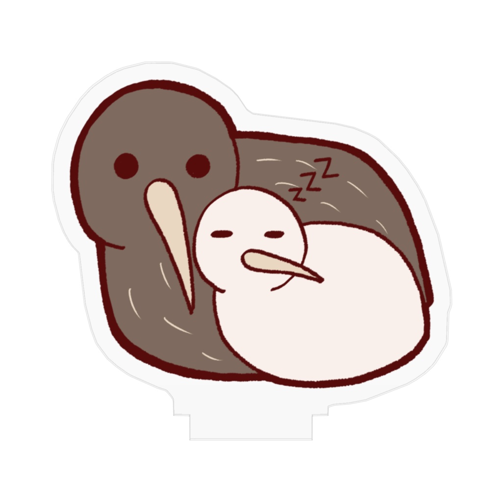 キーウィの親子 アクリルフィギュア