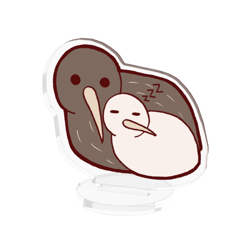 キーウィの親子 アクリルフィギュア