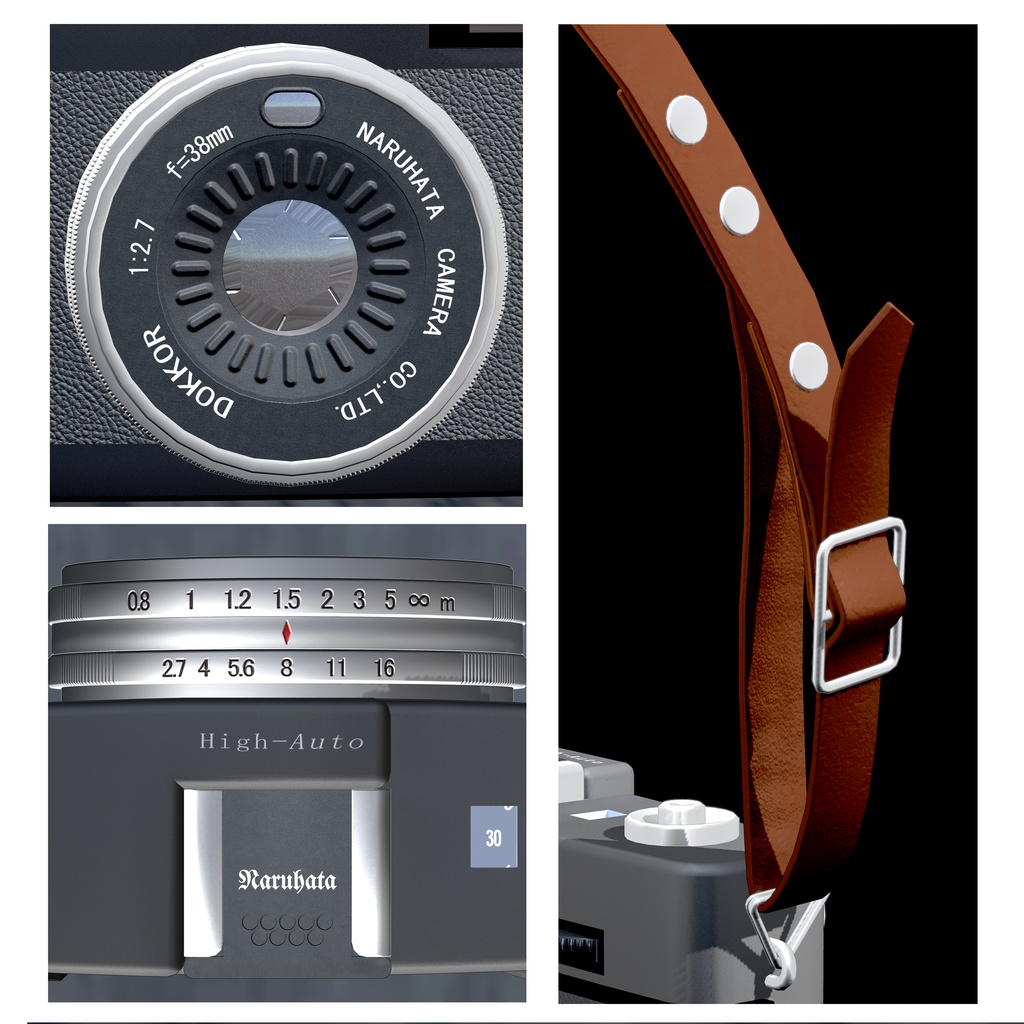 【オリジナル3Dモデル】四角いフィルムカメラ