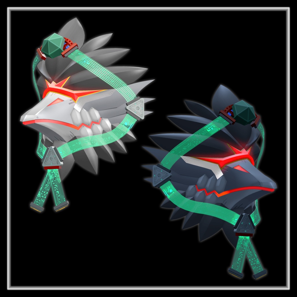 【オリジナル3Dモデル】サイバーパンク烏天狗面