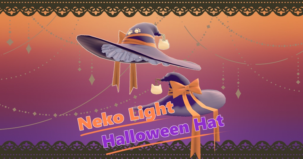 【 ゆれる!照らす!魔女帽子】NekoLight HalloweenHat【 4カラー】