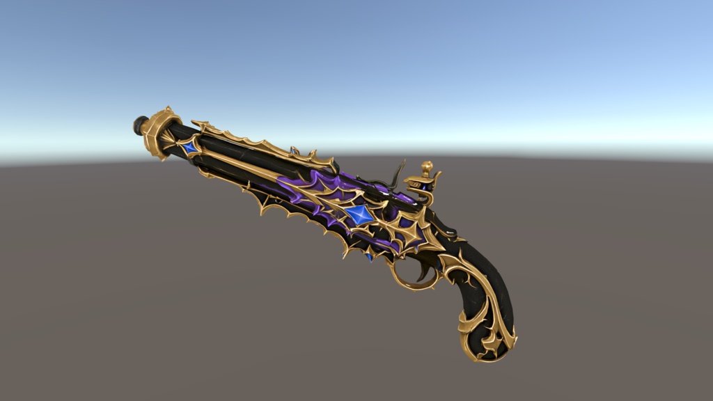 【VRChat想定】Obsidian Pistol - 黒曜の魔銃 -