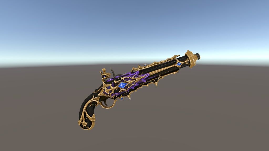 【VRChat想定】Obsidian Pistol - 黒曜の魔銃 -
