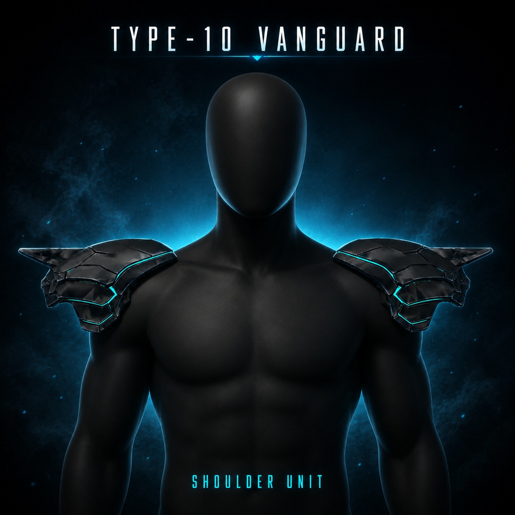 【公開記念セール】【VRChat想定】Type-10 “Vanguard” - 浮遊式ショルダーユニット -【3Dアクセサリー】