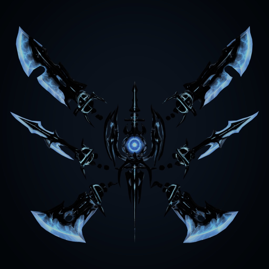 【VRChat想定】Abyss Arsenal|背面武装アクセサリー・3カラー【lilToon】