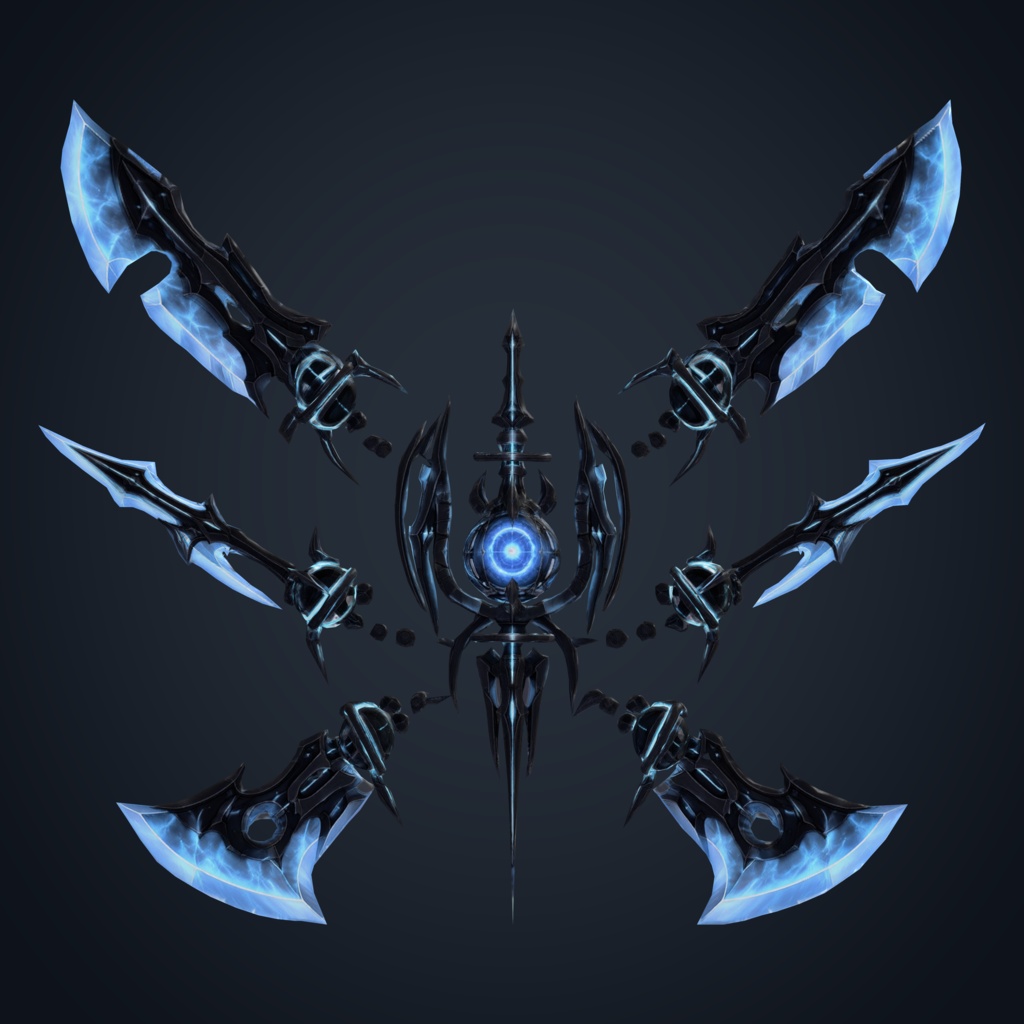 【VRChat想定】Abyss Arsenal|背面武装アクセサリー・3カラー【lilToon】