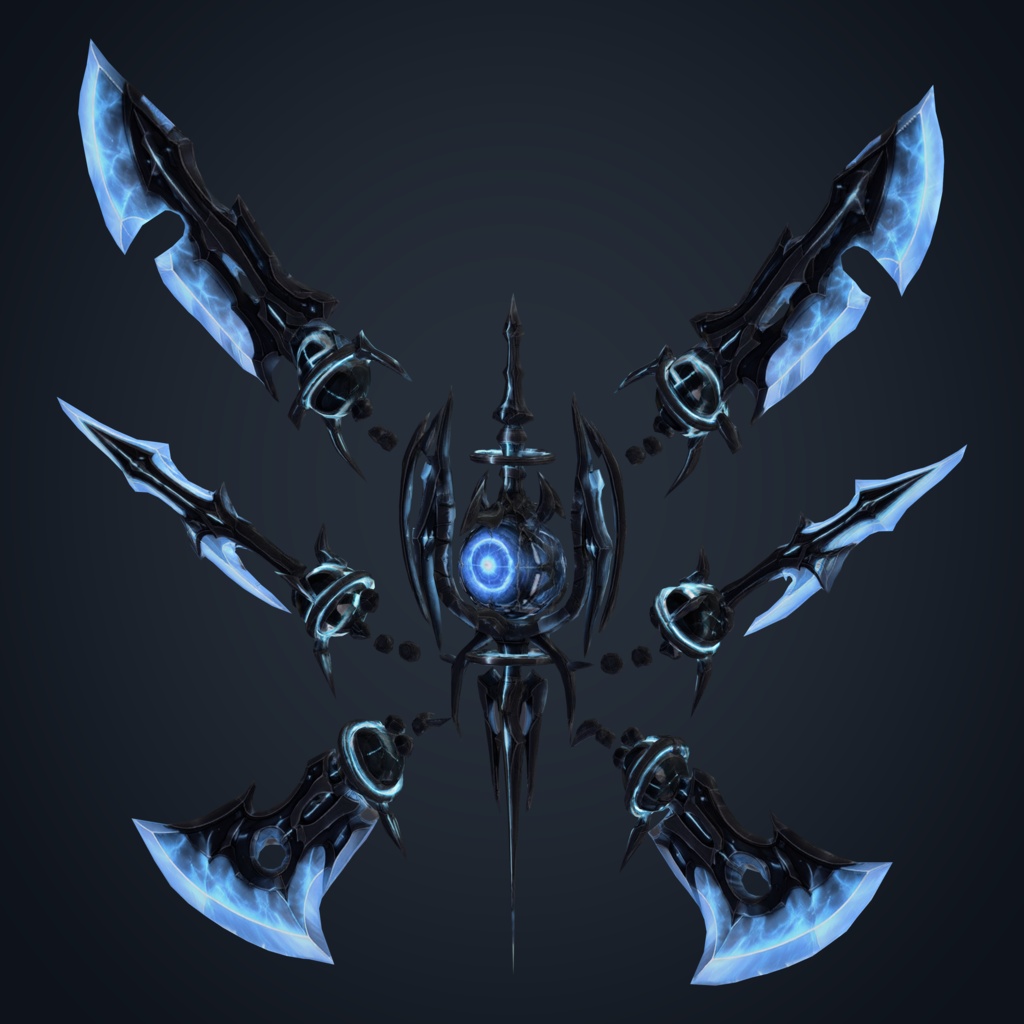 【VRChat想定】Abyss Arsenal|背面武装アクセサリー・3カラー【lilToon】