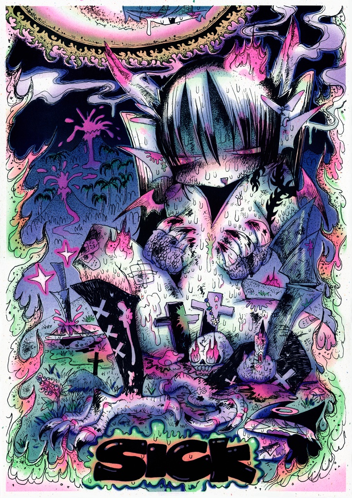 "SICK" risograph poster (A3 size)