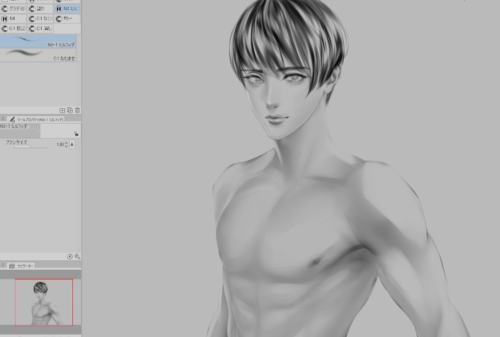 クリスタの「N3 ミルフィデ」ブラシセット ver.002 (全7種)