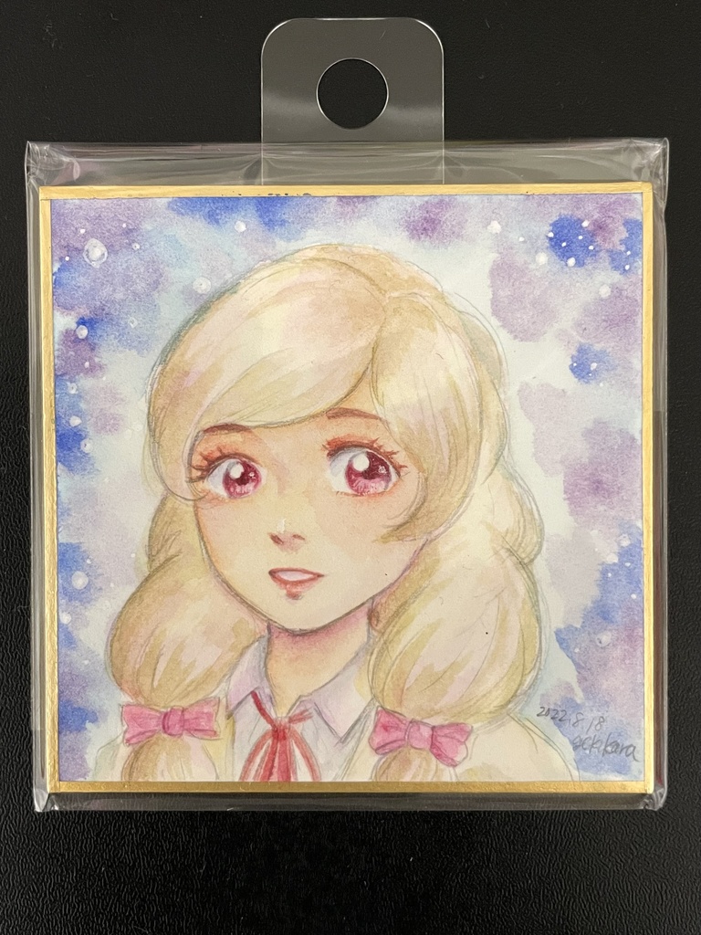 スクスト豆色紙（手描き原画）（桃川紗々）