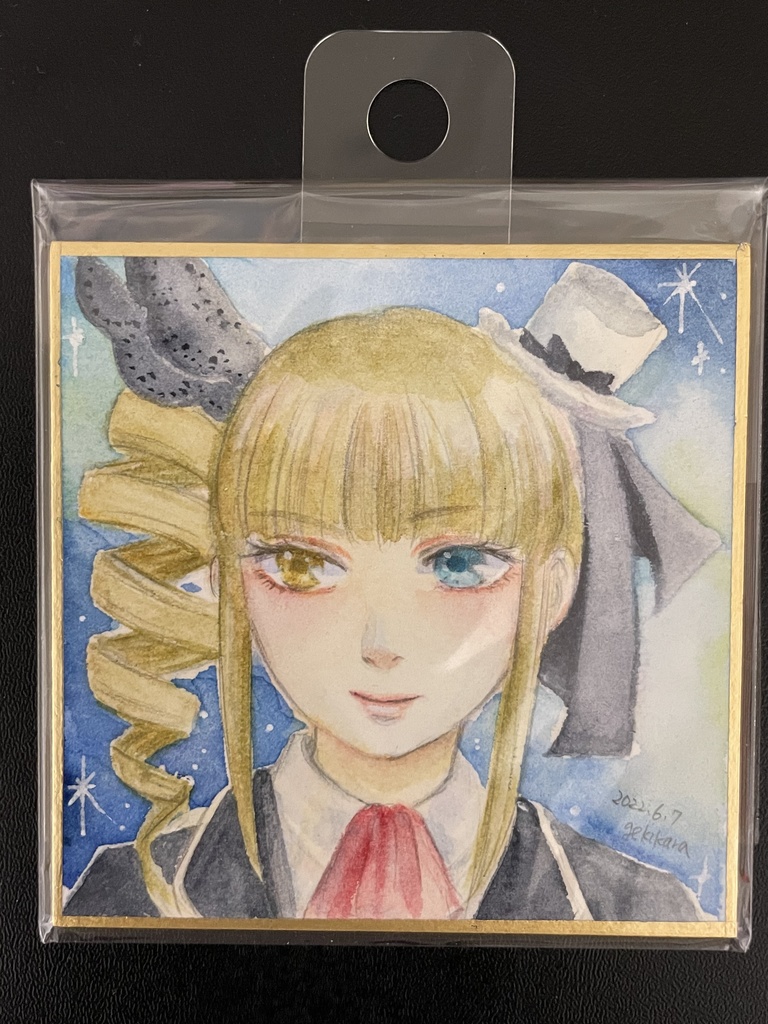 スクスト豆色紙（手描き原画）（灰島依咲里）