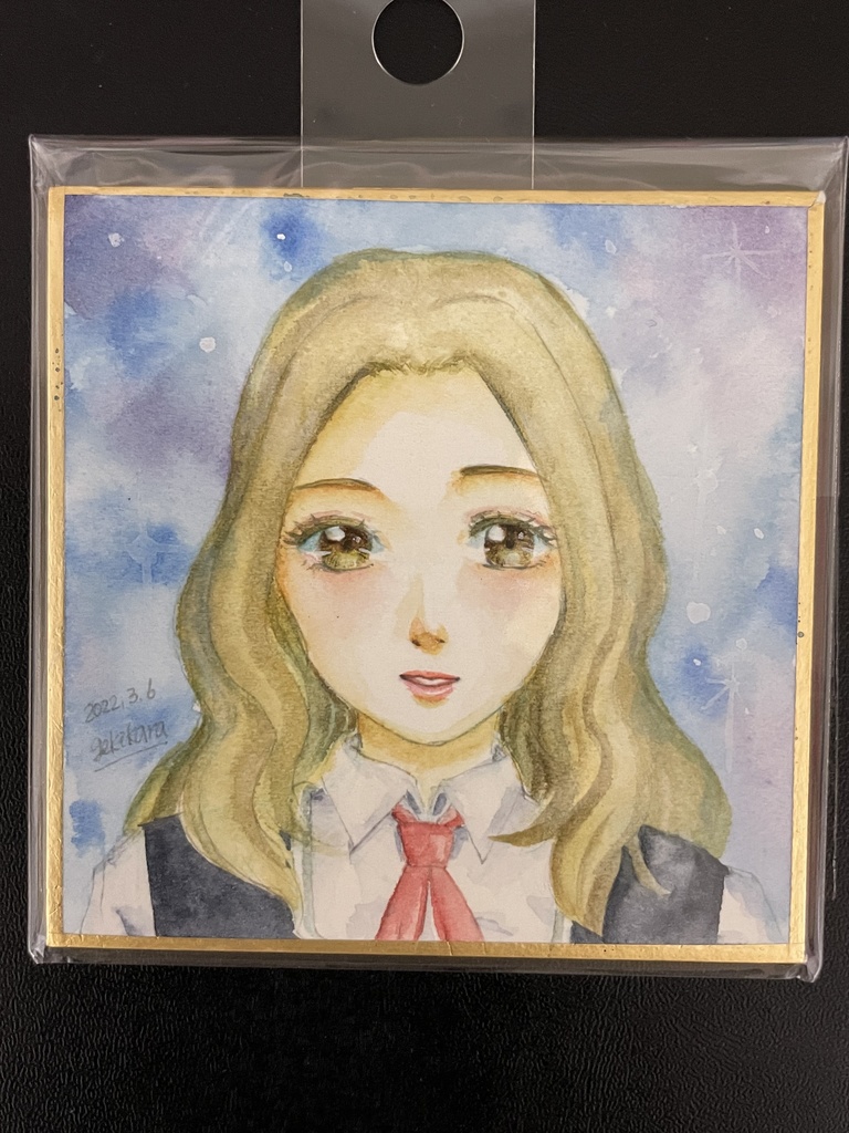 スクスト豆色紙（手描き原画）（山吹楓）