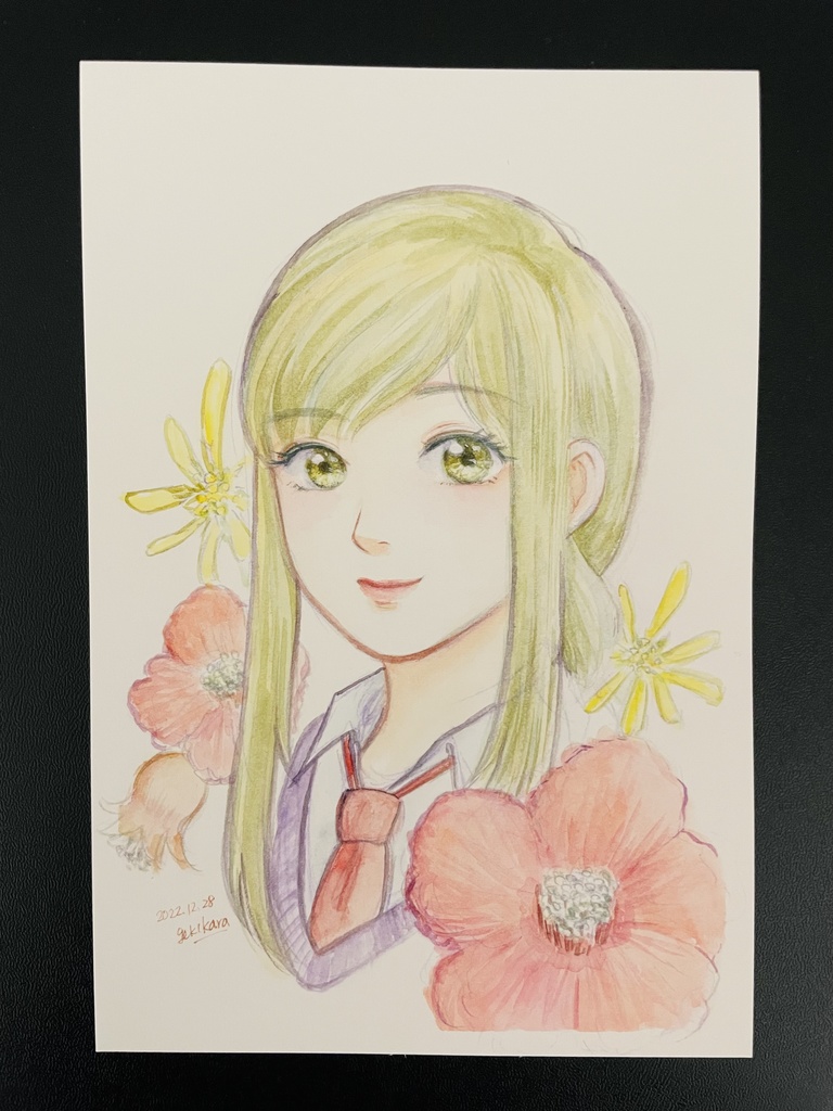 イラスト原画（夜木沼伊緒）ハガキサイズ