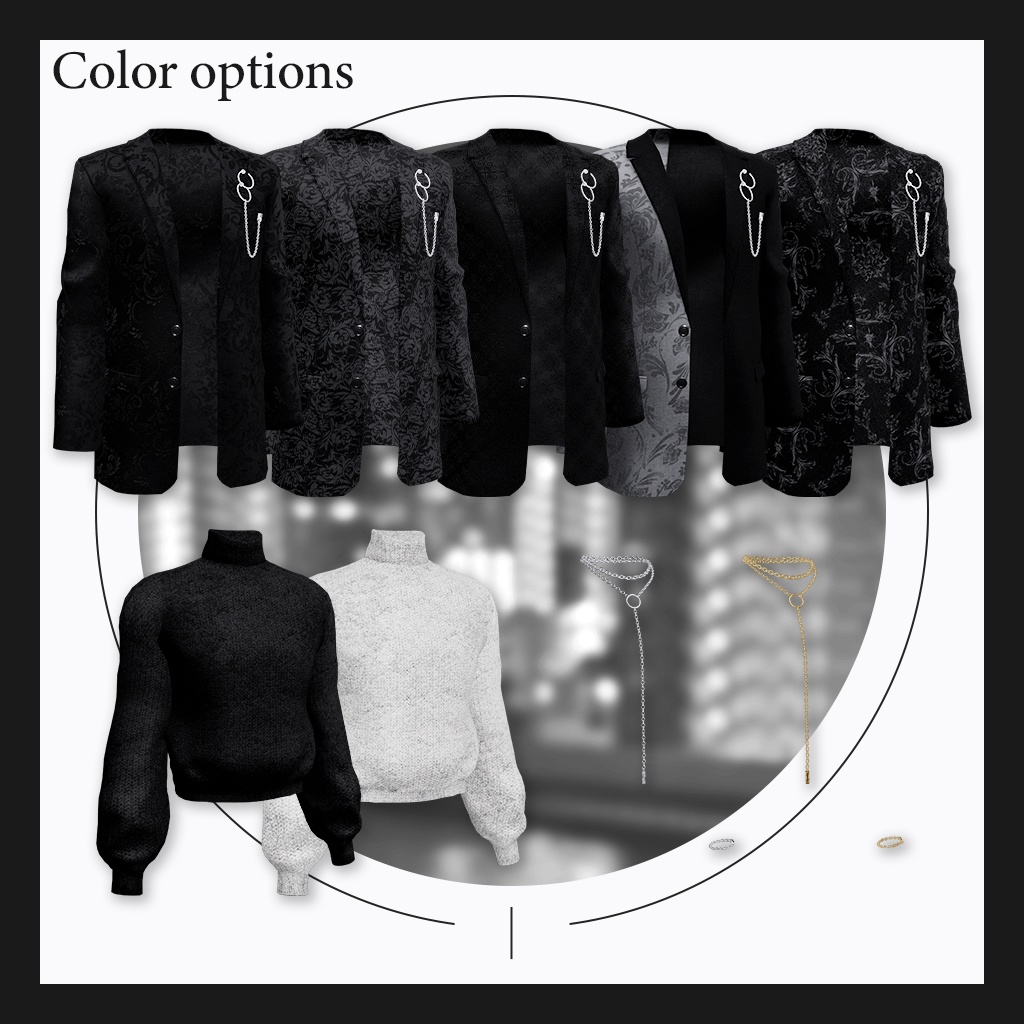 【9アバター対応】『Noir Brilliance』VRChat向け3D衣装