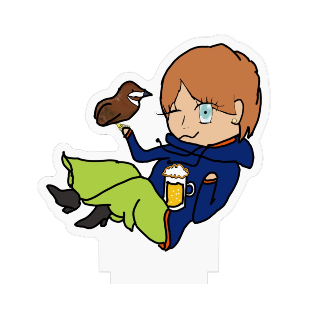 Acrylic stand: Hoodie with Beer logo