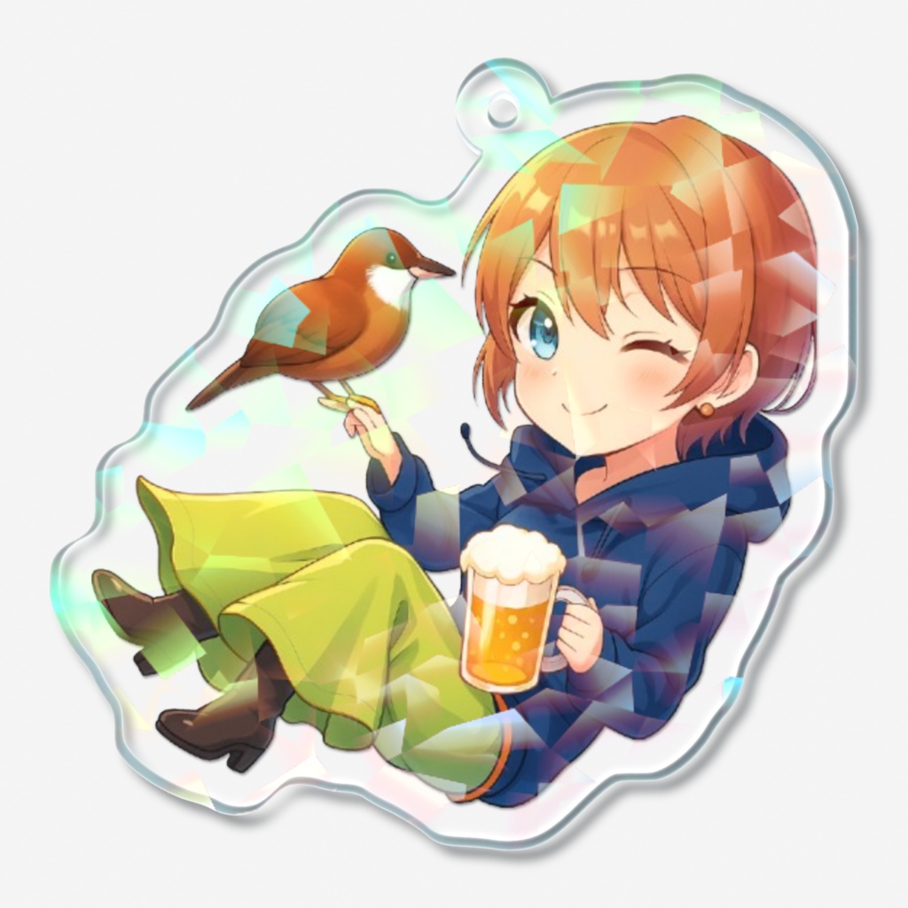 Hologram Key ring: Hoodie with Beer logo