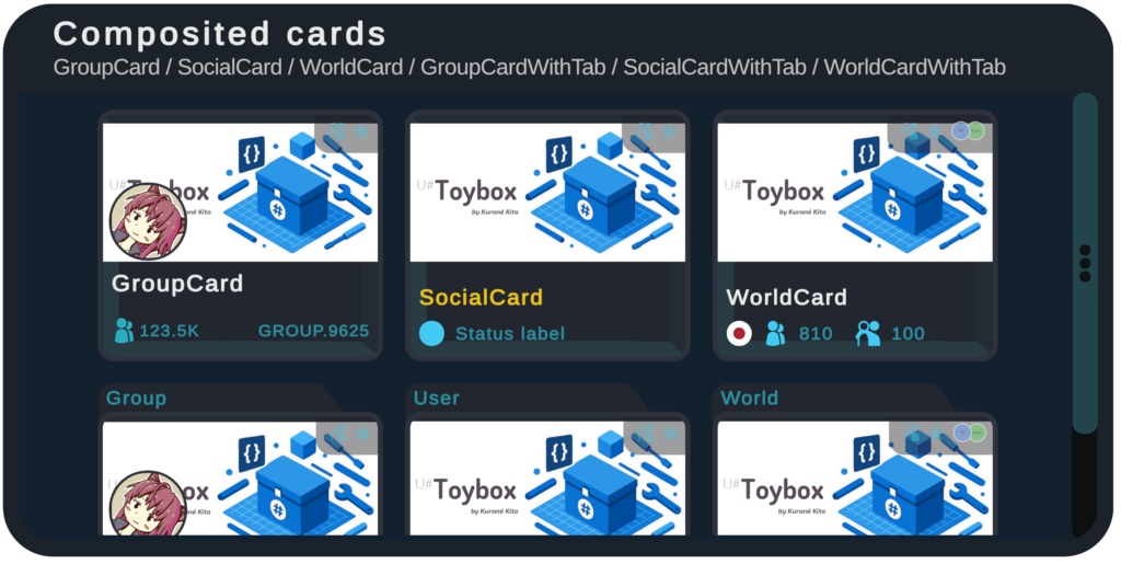 【VRChat向け】VRChat 風 UI スキン “black.kit.vrcui”
