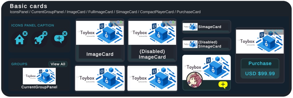 【VRChat向け】VRChat 風 UI スキン “black.kit.vrcui”