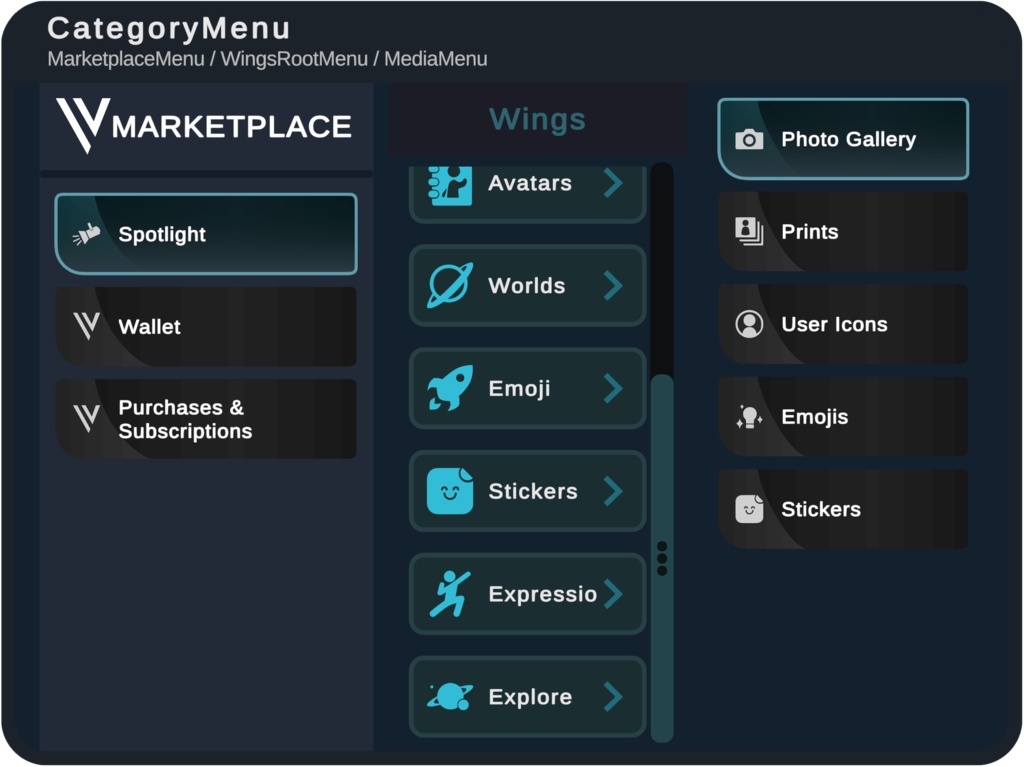 【VRChat向け】VRChat 風 UI スキン “black.kit.vrcui”