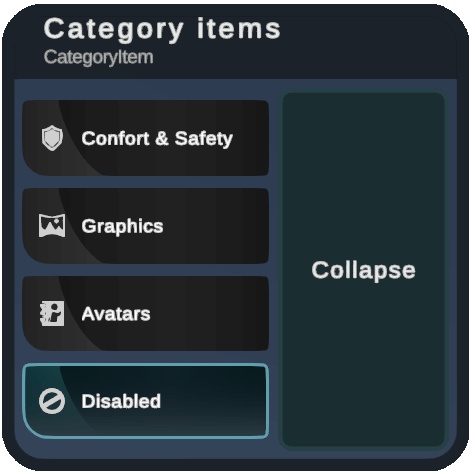 【VRChat向け】VRChat 風 UI スキン “black.kit.vrcui”