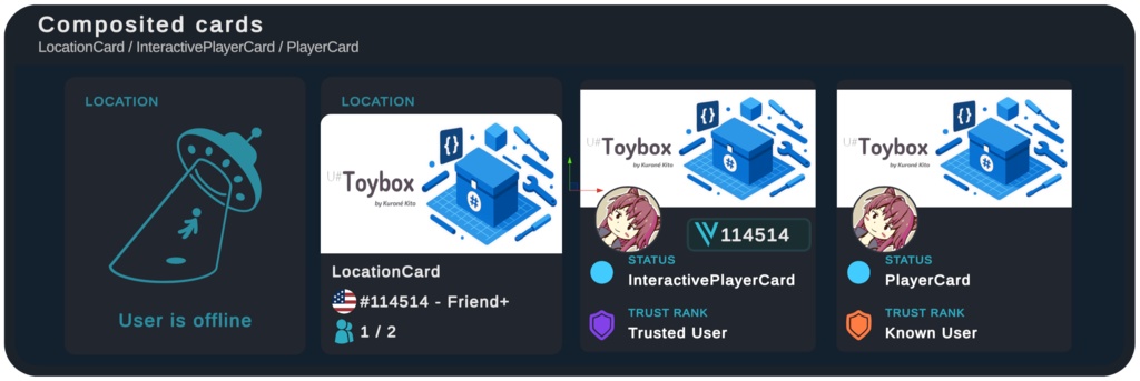 【VRChat向け】VRChat 風 UI スキン “black.kit.vrcui”