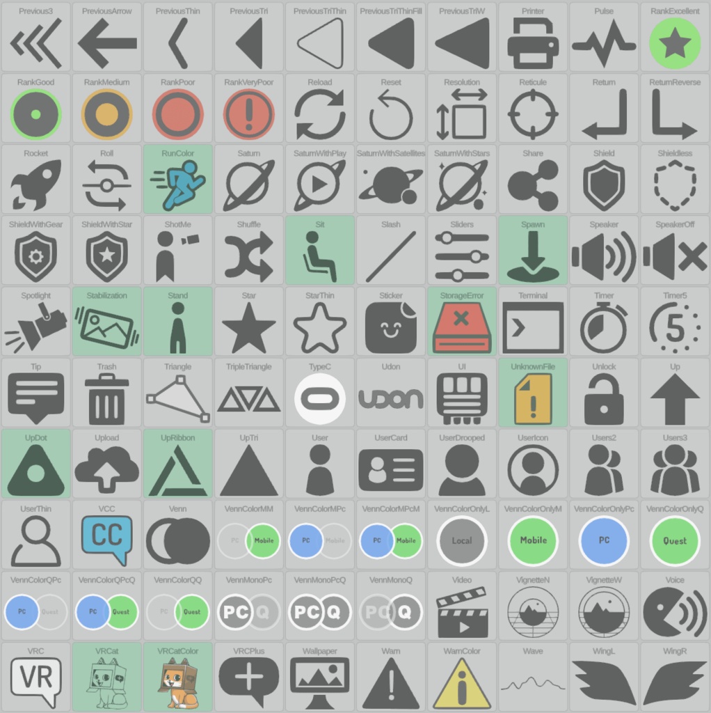 【300個】VRChat風SVGアイコン集 “VRC Icons” (旧称: LaunchPad Icons)