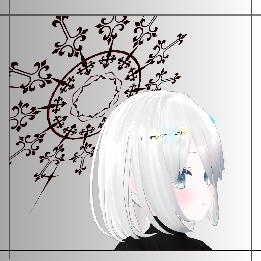 【VRC想定】ゴシック調の天使の輪(アニメーション付き)