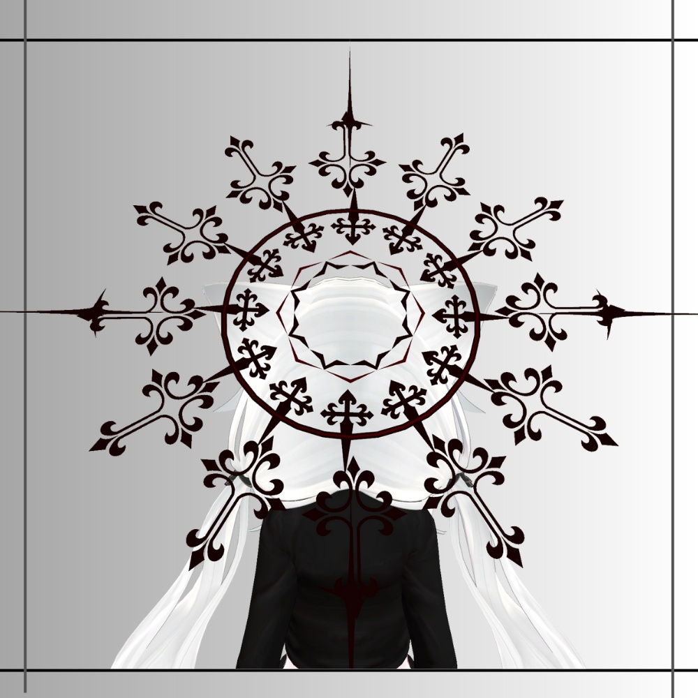 【VRC想定】ゴシック調の天使の輪(アニメーション付き)