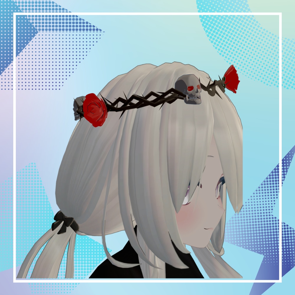 【VRC想定】バラとドクロと茨の冠(アニメーション付き)