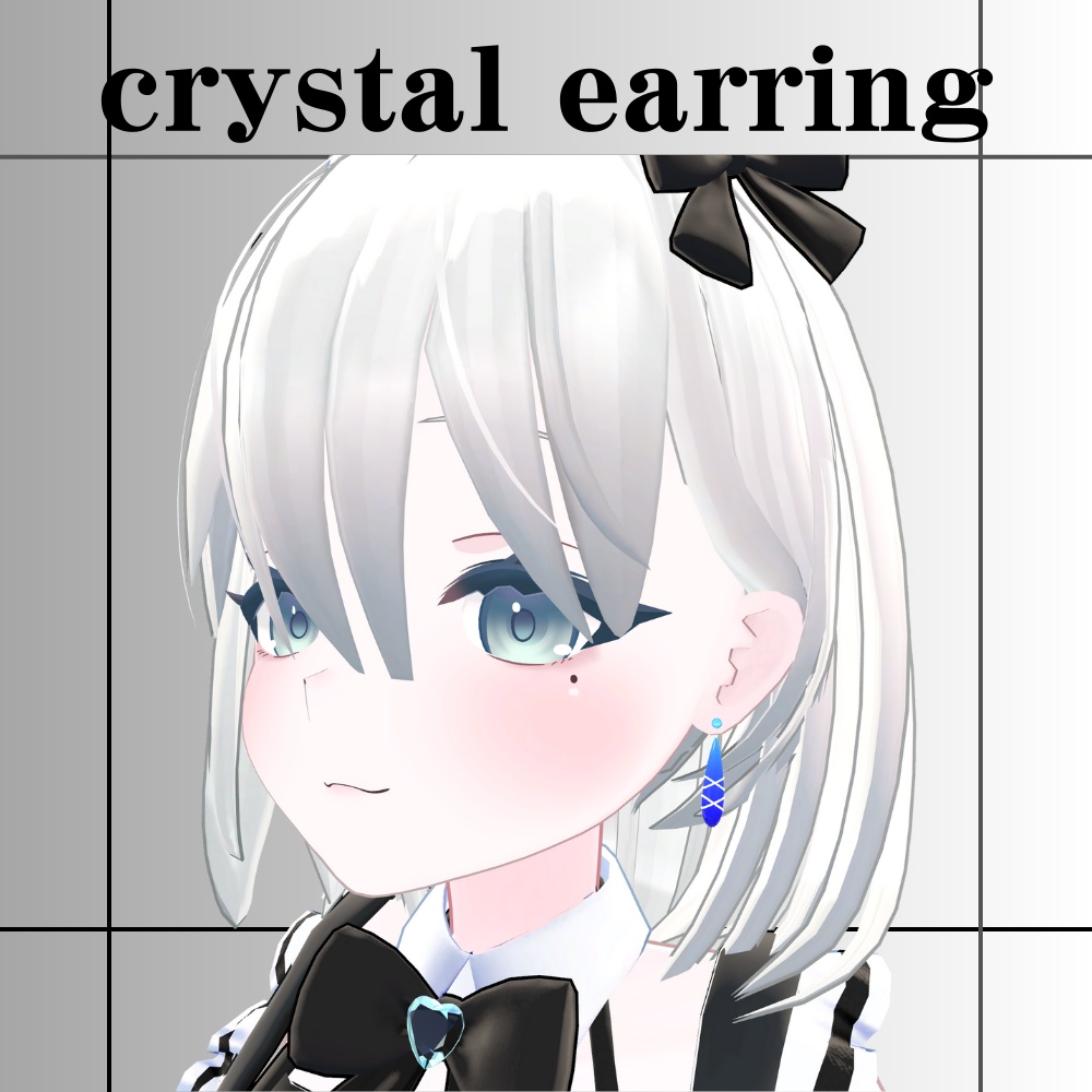 【VRC想定】crystal earring(クリスタルピアス)