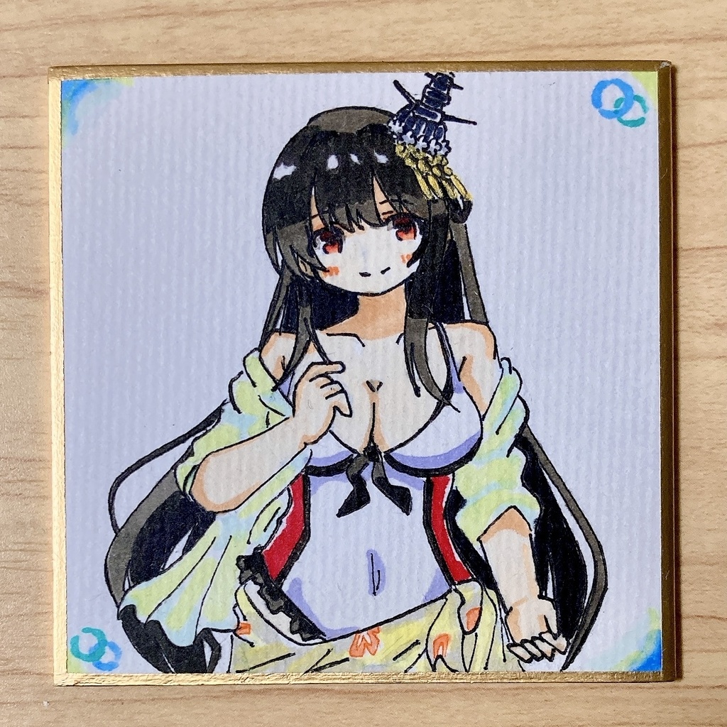 ミニこけ色紙　扶桑さん(水着mode)