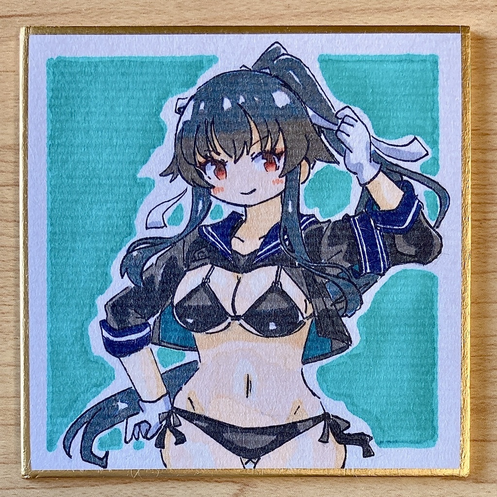 ミニこけ色紙　矢矧