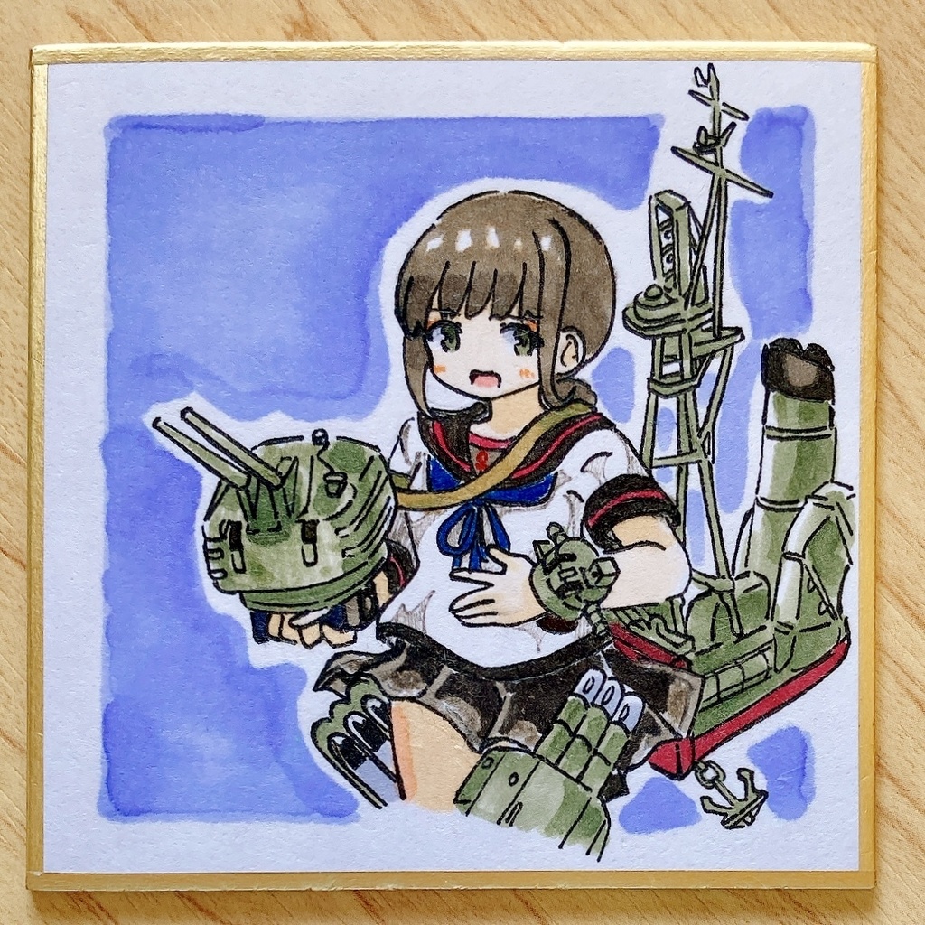 ミニこけ色紙　吹雪改二