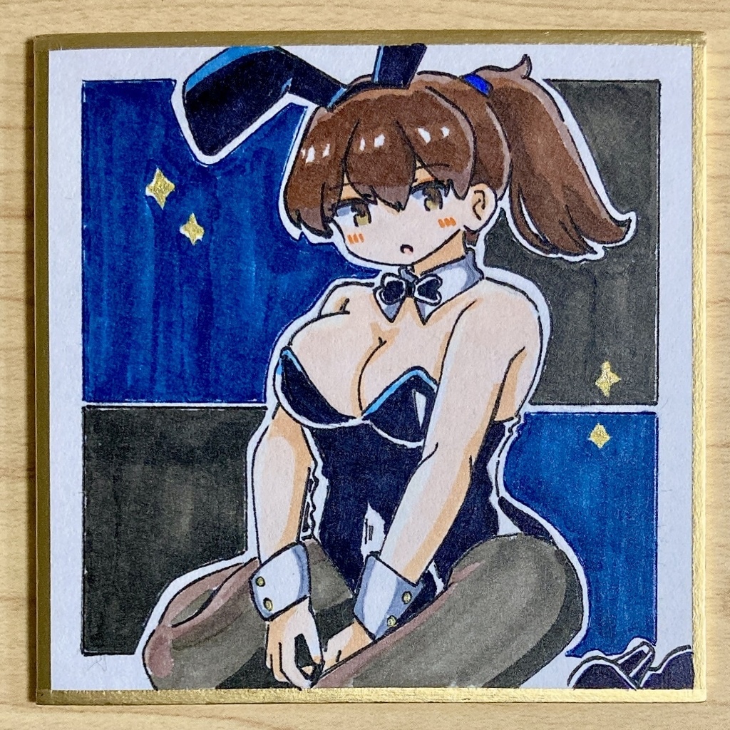 ミニこけ色紙　加賀さん(バニーmode)