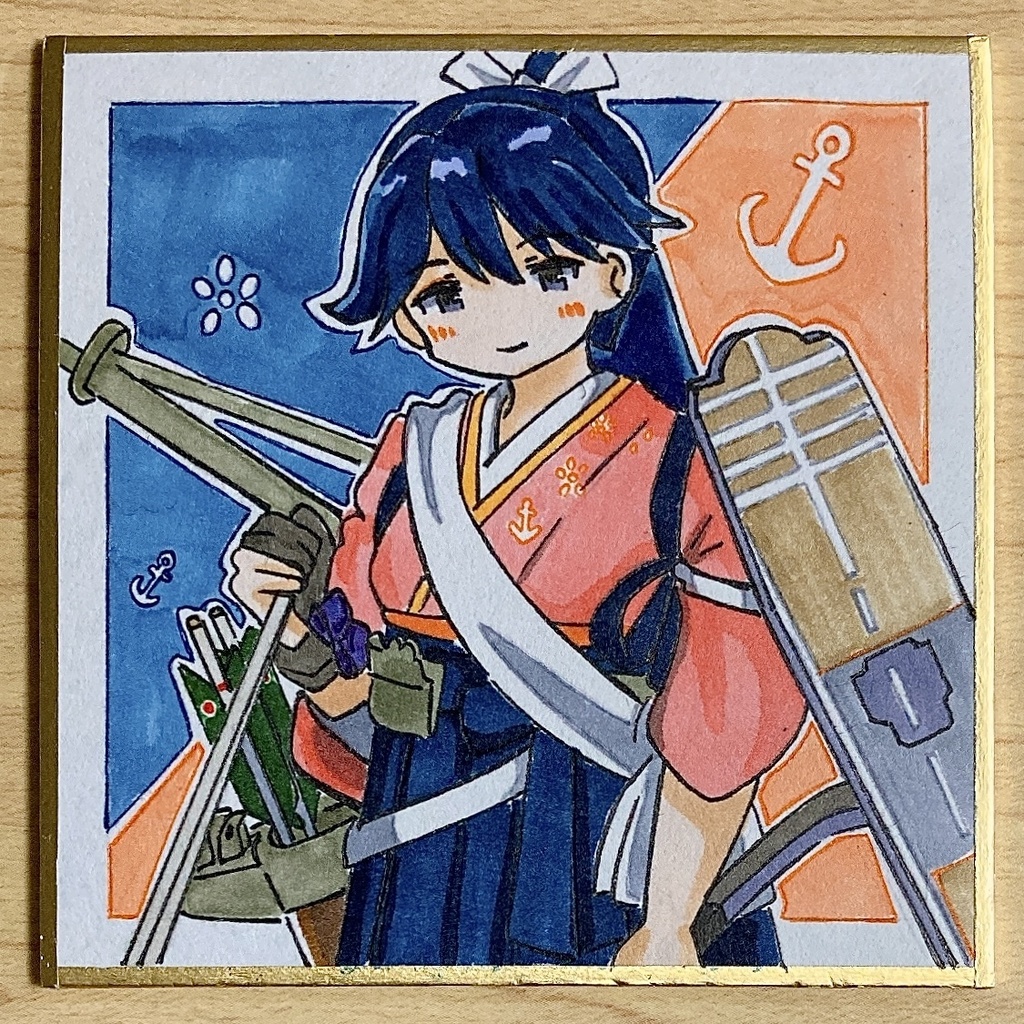 ミニこけ色紙　鳳翔改二