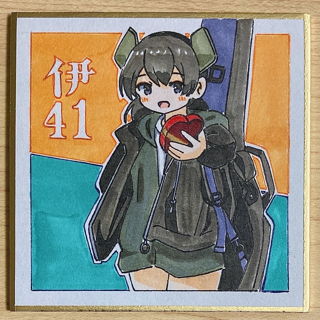 ミニこけ色紙　しいちゃん(バレンタインmode)