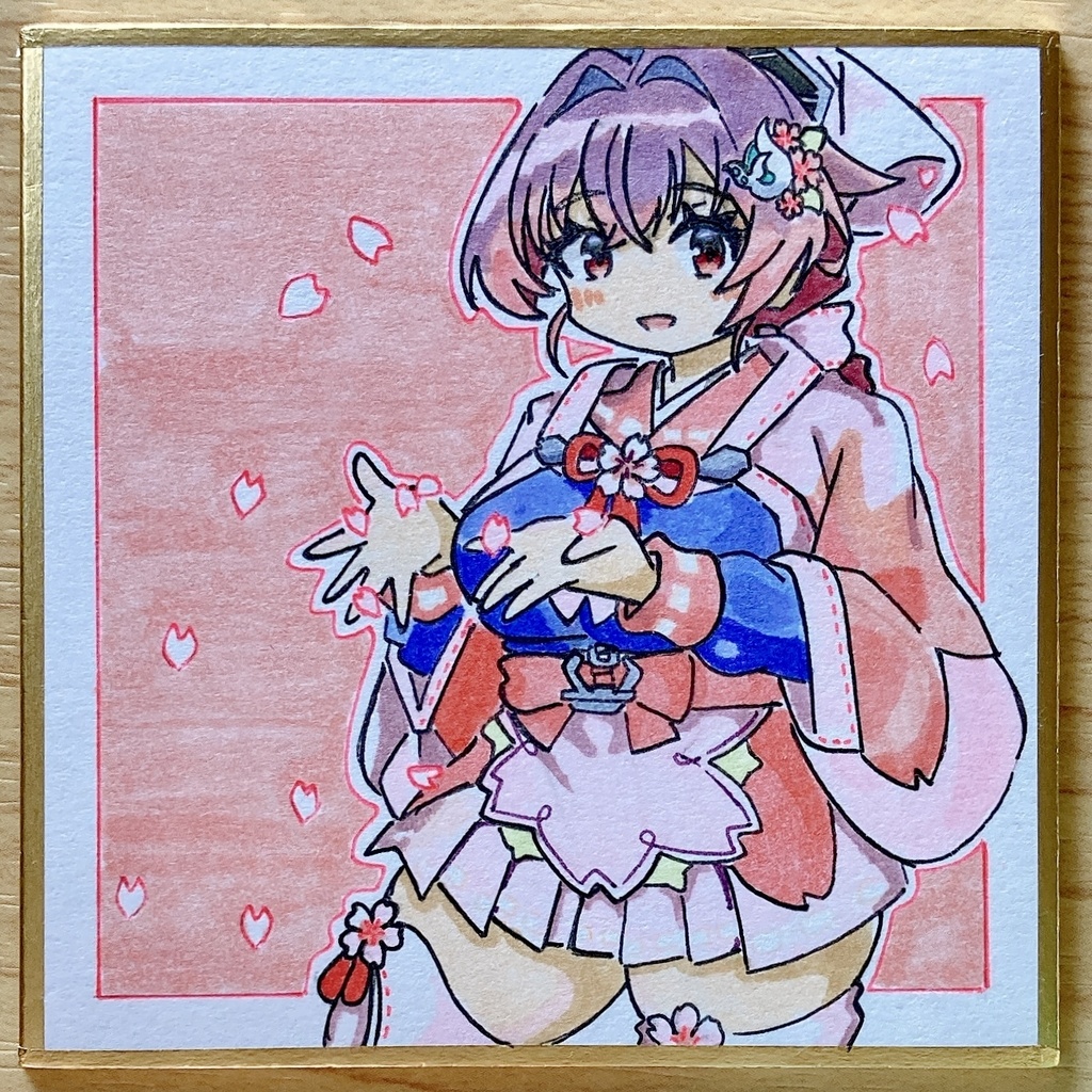 ミニこけ色紙　迅鯨(お祝いmode)