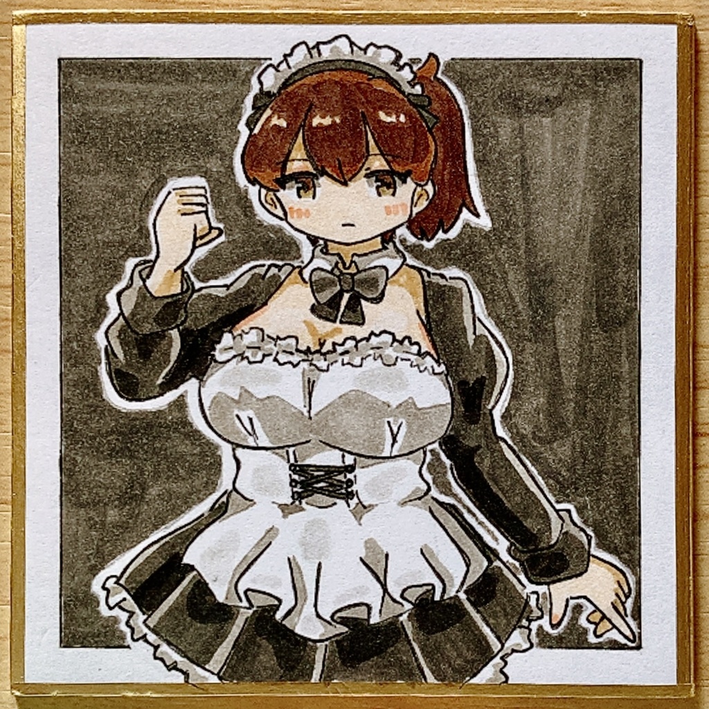 ミニこけ色紙　メイドの日