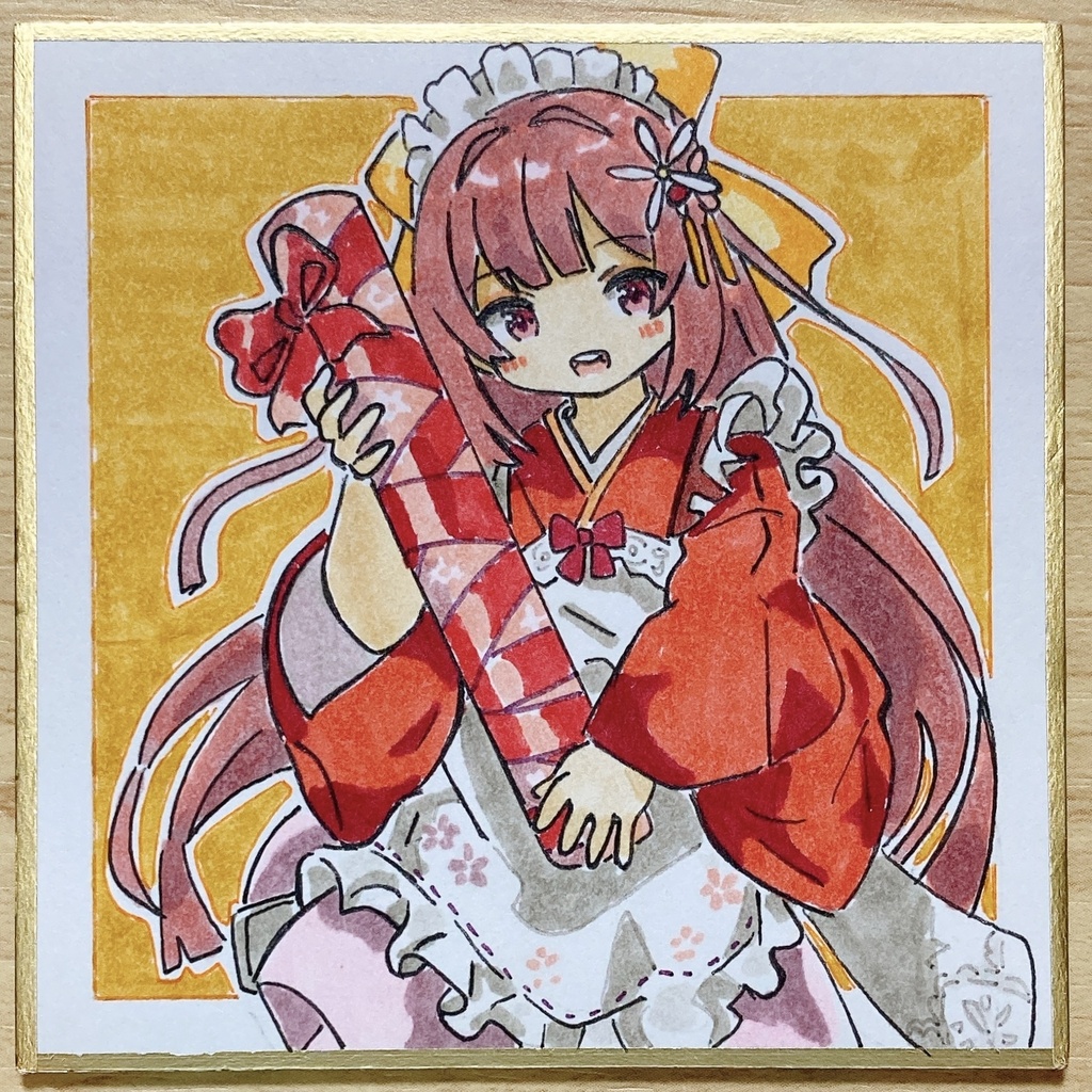 ミニこけ色紙　神風ちゃん