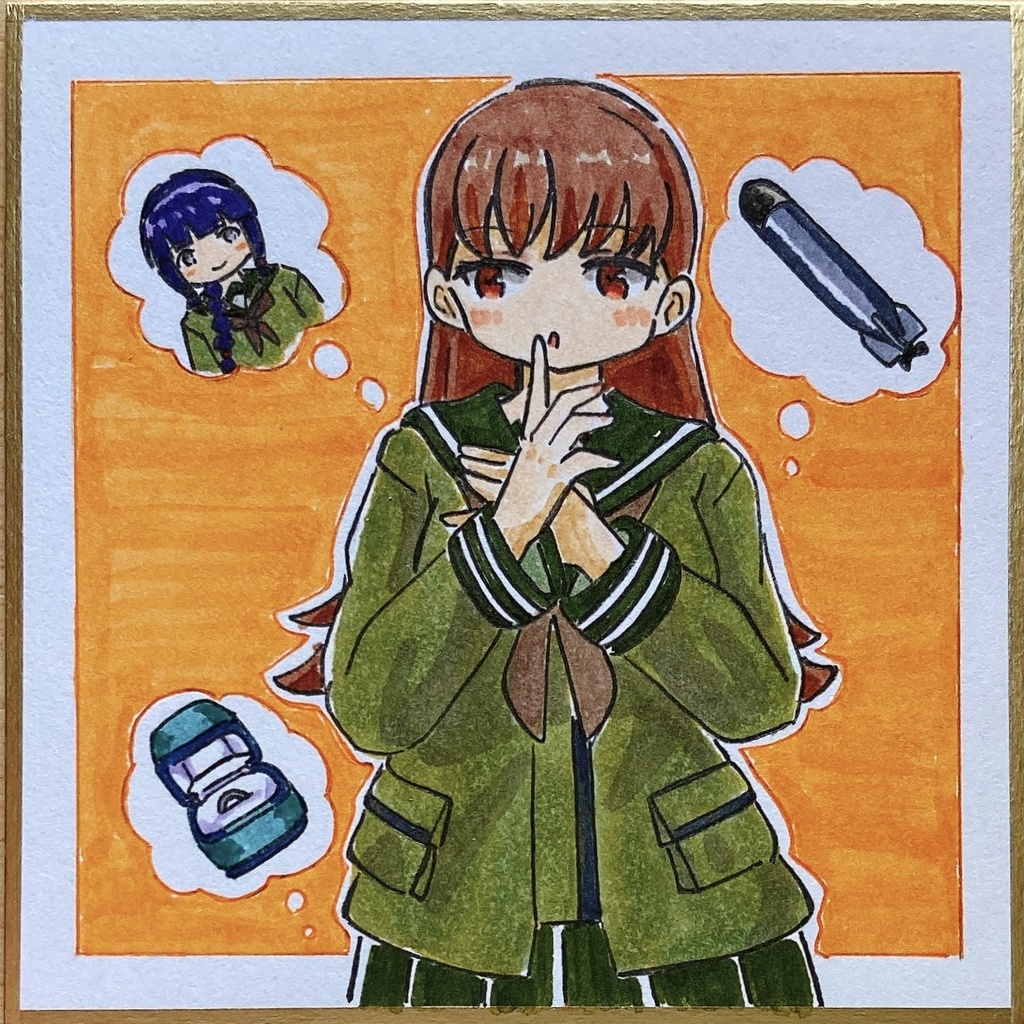 ミニこけ色紙　プレゼント、どうしようかな？