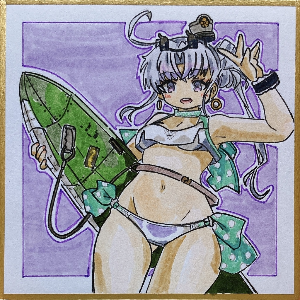 ミニこけ色紙　秋津洲ちゃん
