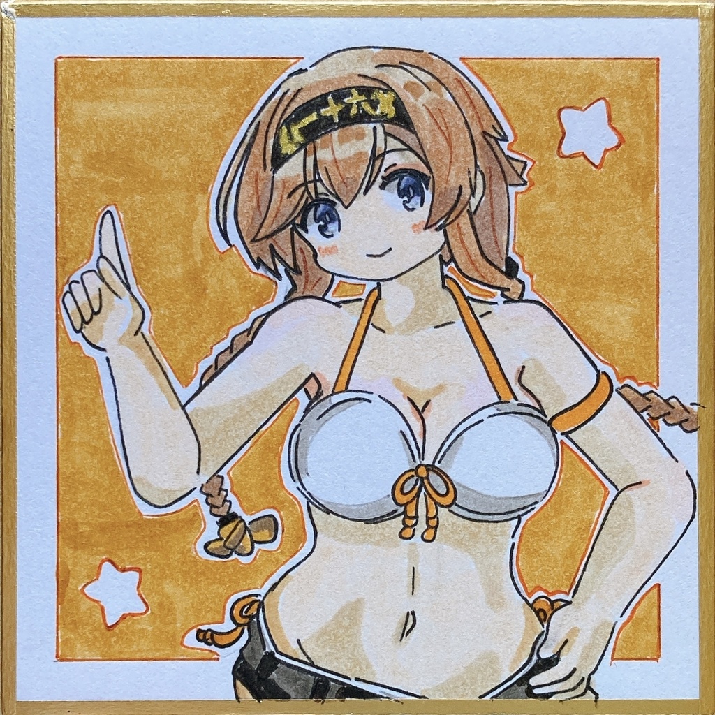 ミニこけ色紙　照月ちゃん(水着mode)