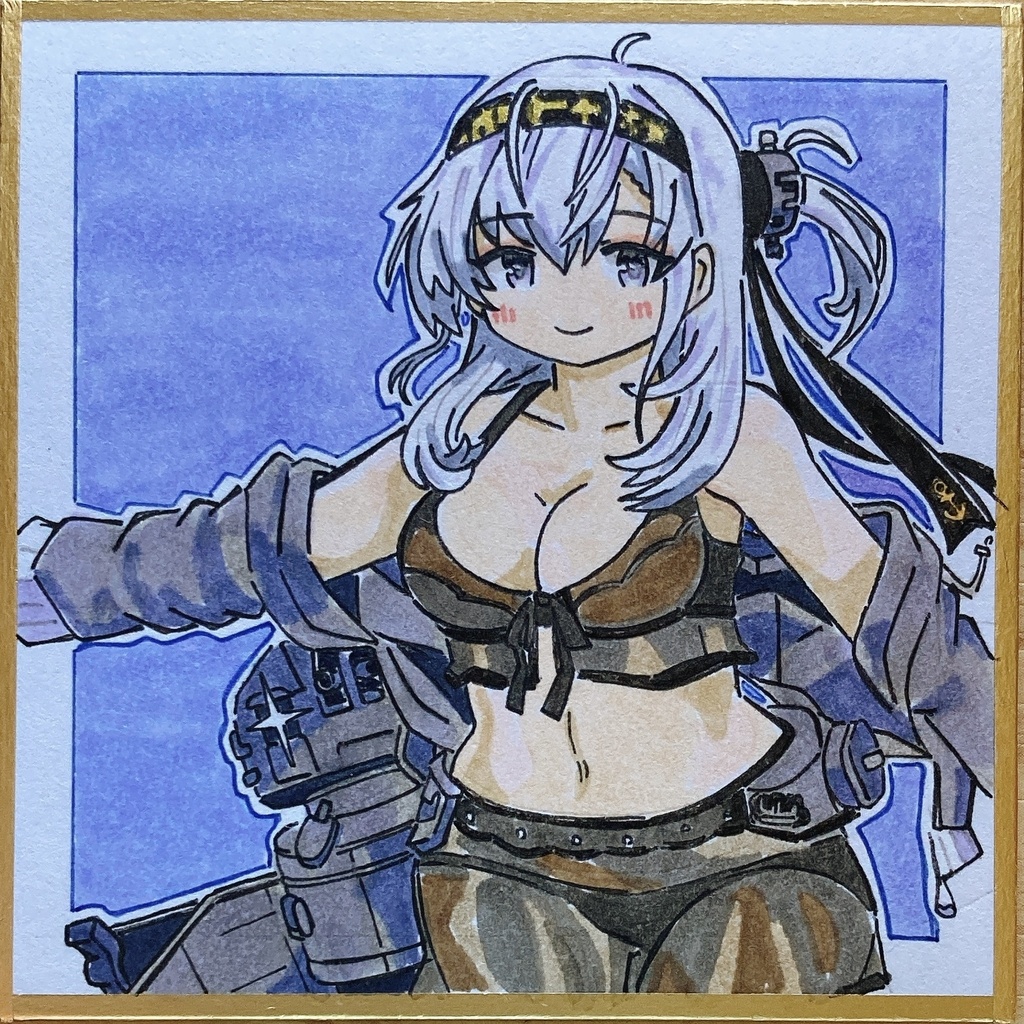 ミニこけ色紙　涼月さん(水着mode)