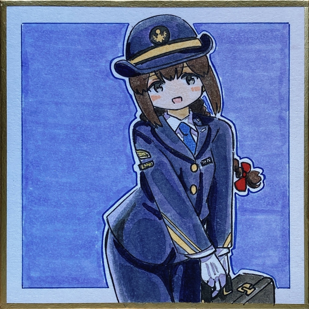 ミニこけ色紙　磯波ちゃん