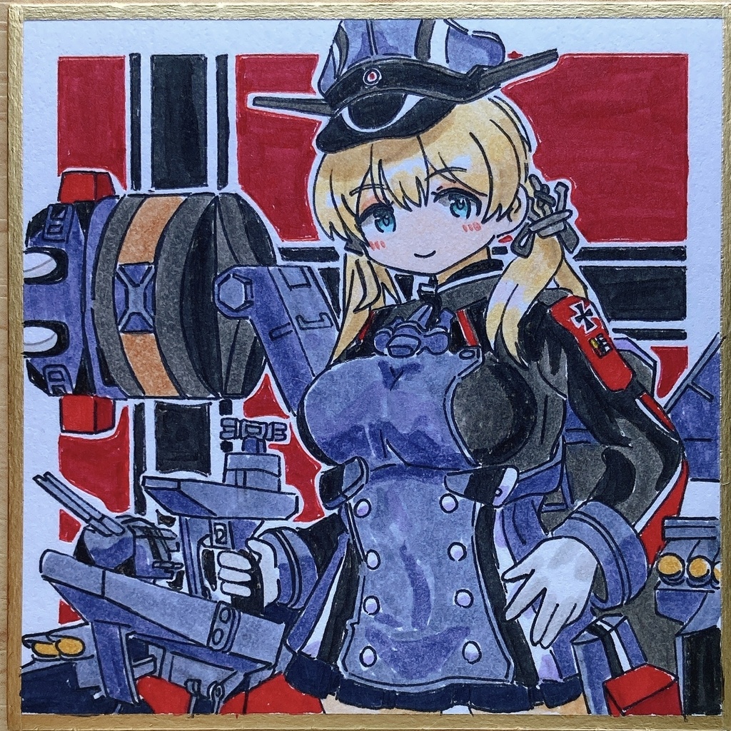 ミニこけ色紙　プリンツ・オイゲン