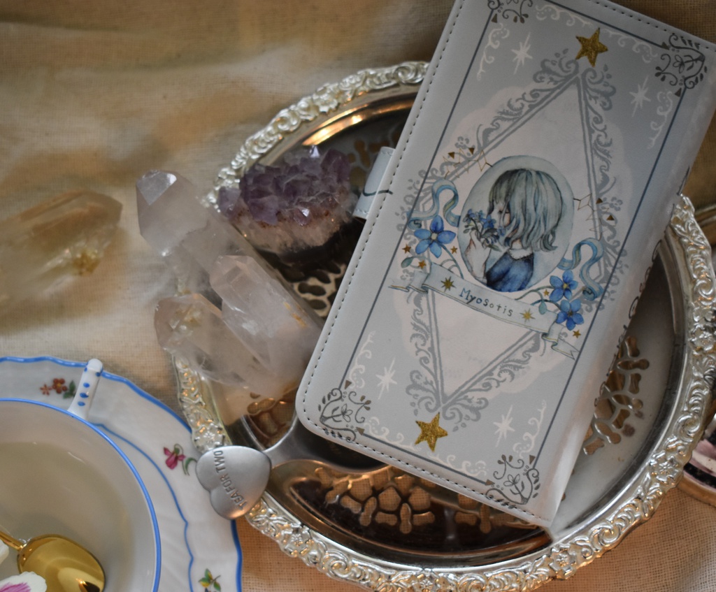 勿忘草の手帳iPhoneケース