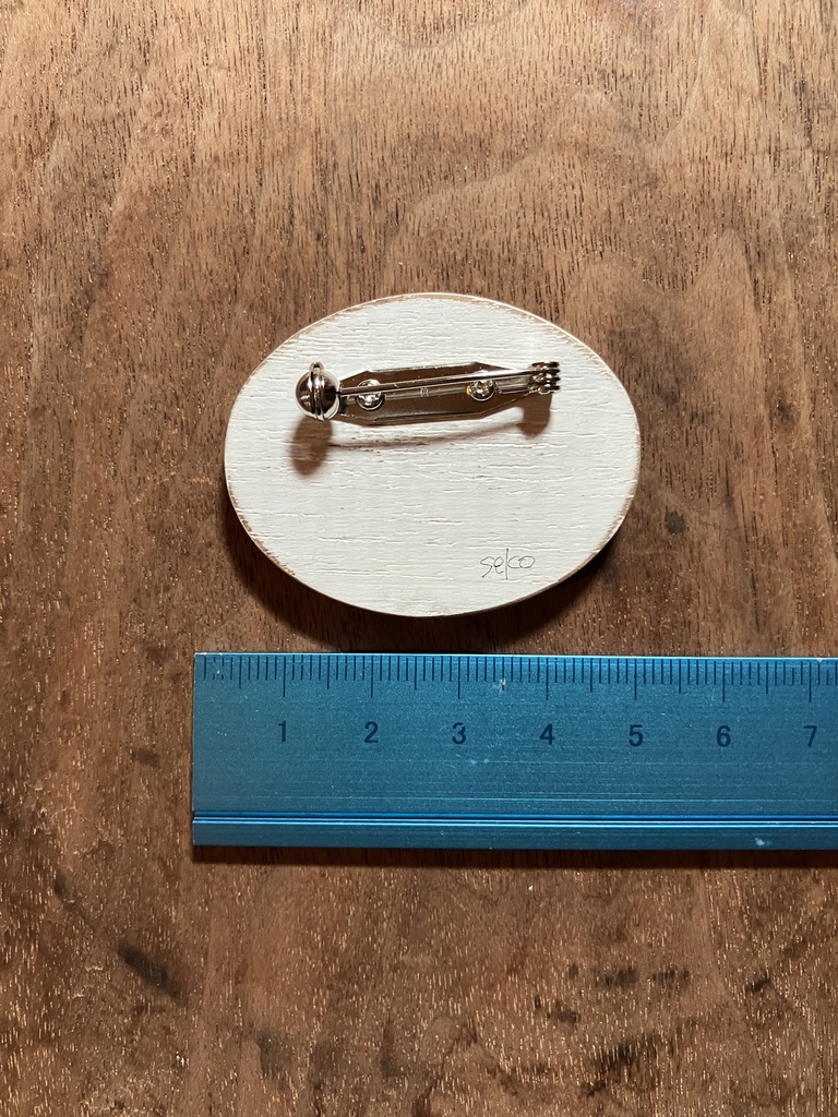 Quail Brooch-No.9/うづら絵原画ブローチ